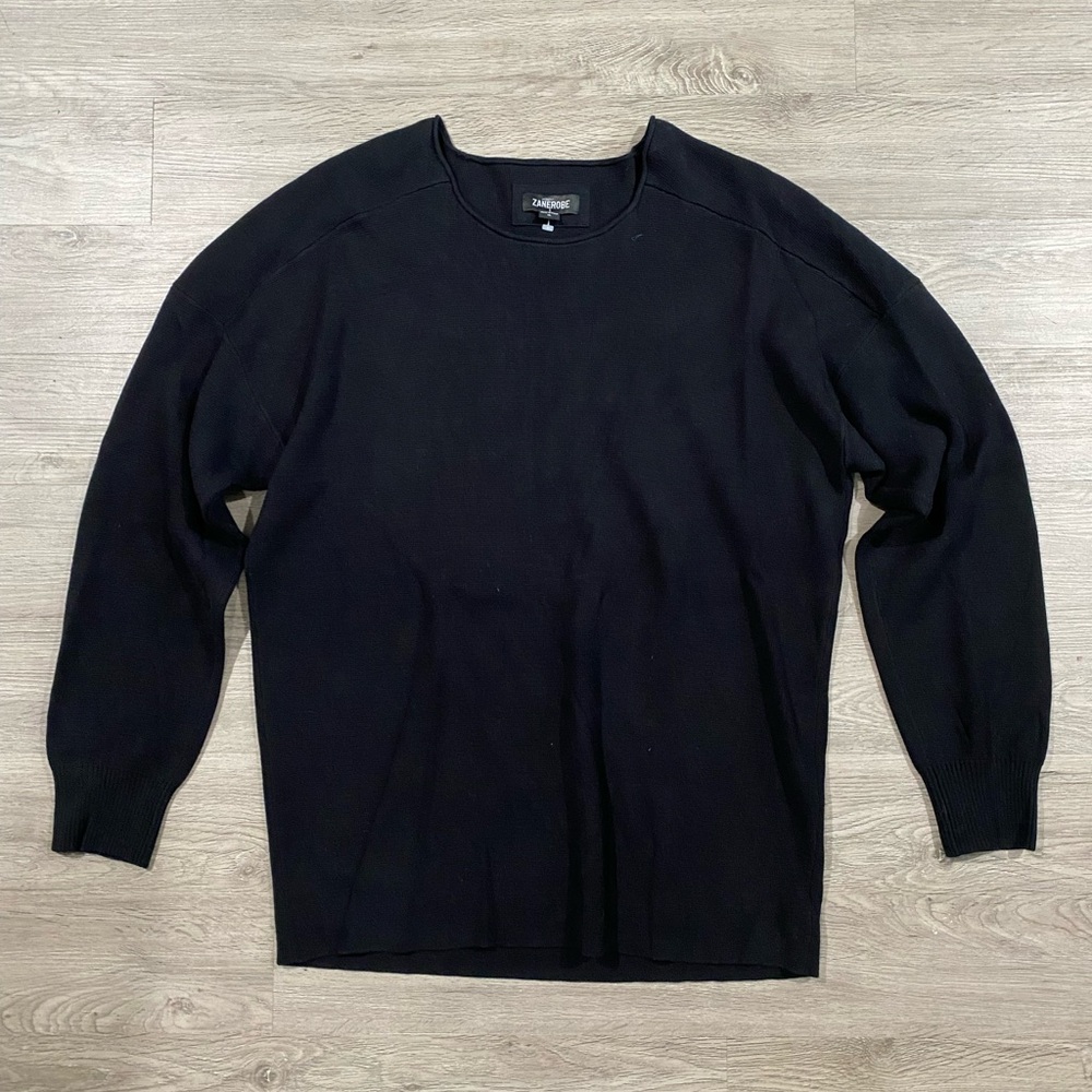 Zanerobe Black Crewneck‎ Sweater Relaxed Fit 100% Cotton XL